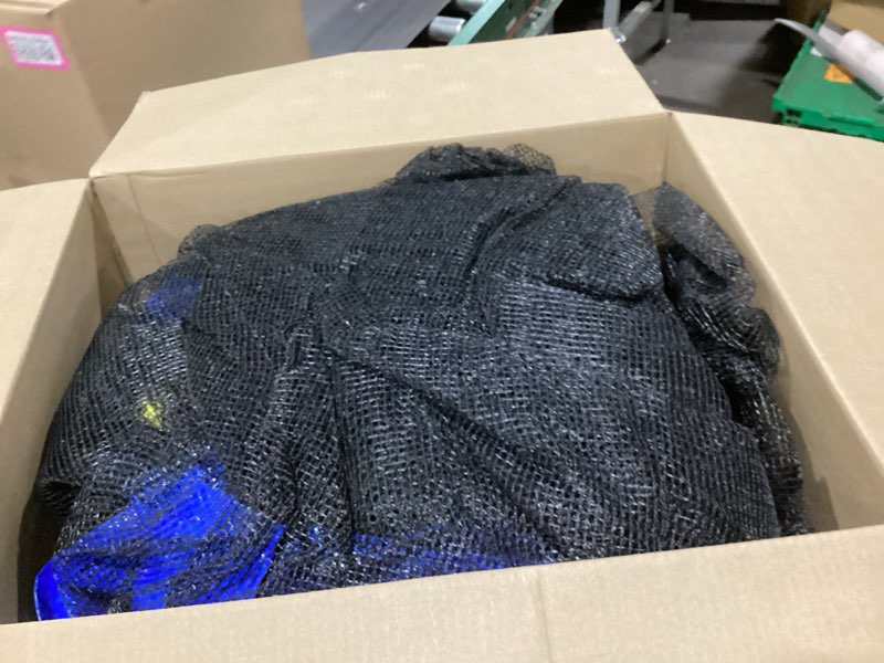 Condition photo showing New/Like New for aoodor trampoline replacement net for 10ft 12ft 14ft 15ft round frame trampolines, safety enclosure net with zipper, hooks, pole cover blue 15 ft 6 straight poles