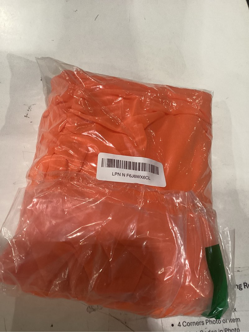 Condition photo showing Good Condition for prettygarden one shoulder dresses for women 2026 summer ruched mesh asymmetrical cocktail wedding guest bodycon dress large orange