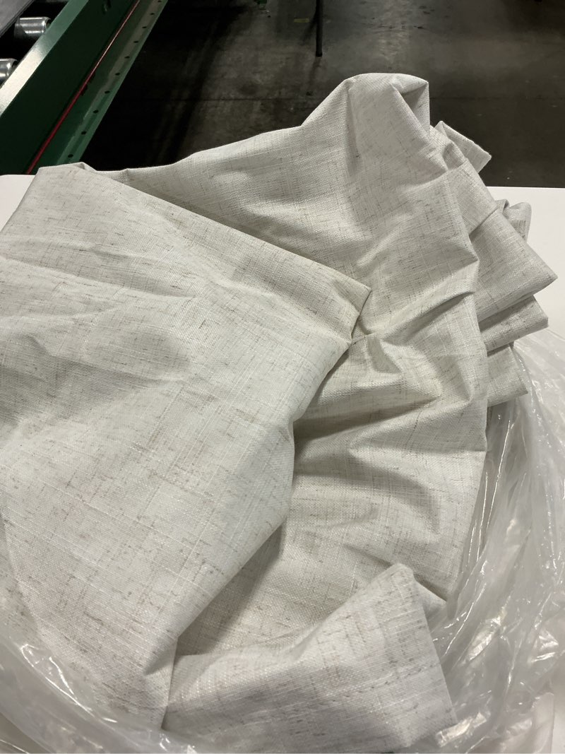 Condition photo showing Good Condition for cream 100% blackout linen curtains 84 inch length 2 panels set for bedroom back tab light blocking black out curtain modern farmhouse decor neutral luxury drapes for living room 52x84 cream 52"w x 84"l (pack of 2)