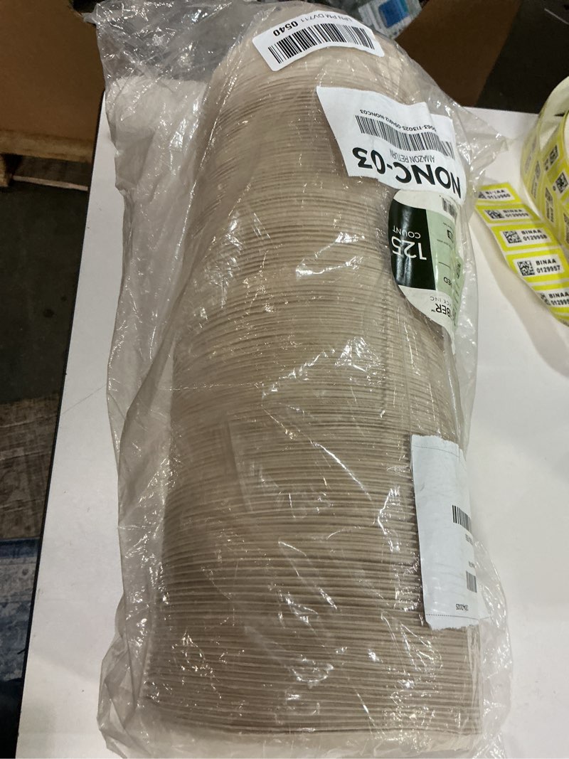 Condition photo showing Good Condition for [125 Count]Harvest Pack Compostable Paper Bowls, 16oz PFAS FREE Round Biodegradable Bowl, Heavy-Duty Eco-Friendly Disposable, Sugarcane Bagasse Natural plant fibers Takeout, Alternative to Plastic 125 16 OZ