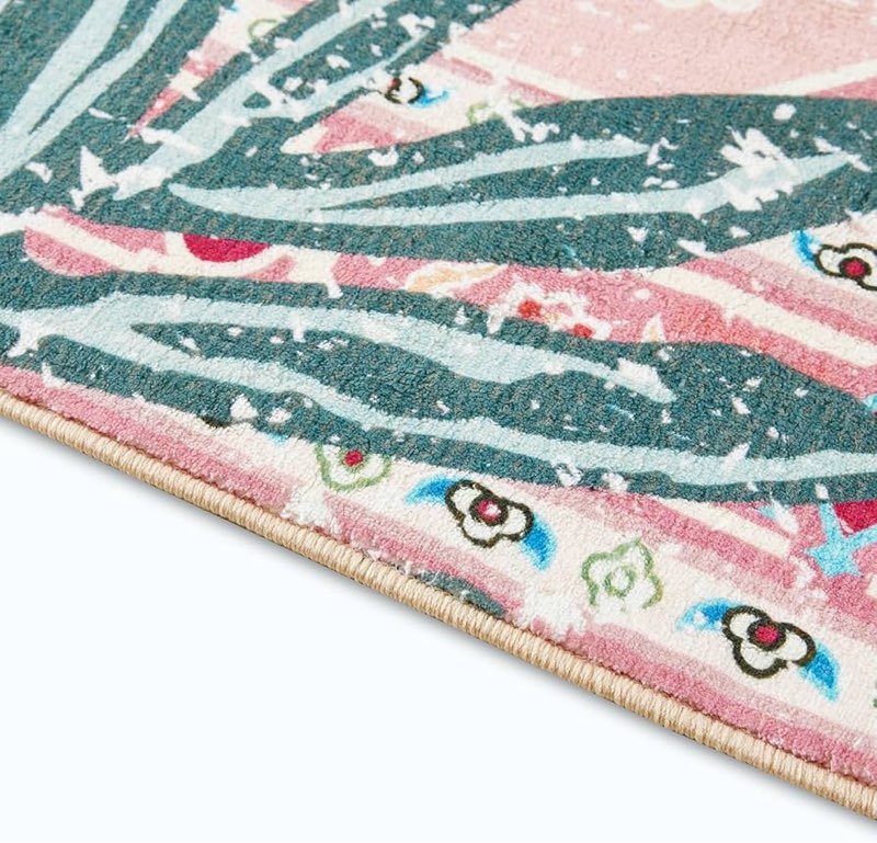 Washable Hippie Rugs Boho Vintage Tropical Jungle Area Rugs Accent Oriental Carpet for Bedroom Kitchen Dining Living Room Modern Indoor Entry Entrance Tribal Floor Rug