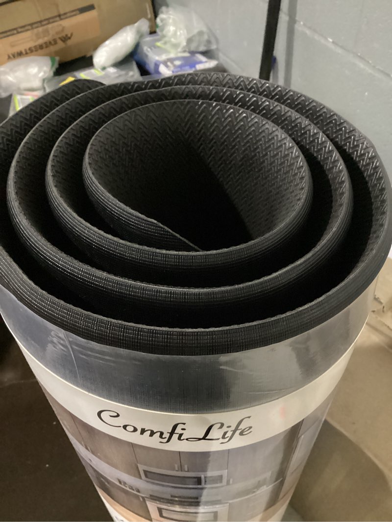 Condition photo showing New/Like New for comfilife anti fatigue floor mat – 3/4 inch thick kitchen mats for floor, standing desk mat, kitchen rug – comfort at home, office – durable – stain resistant – non-slip bottom (24" x 70", black)