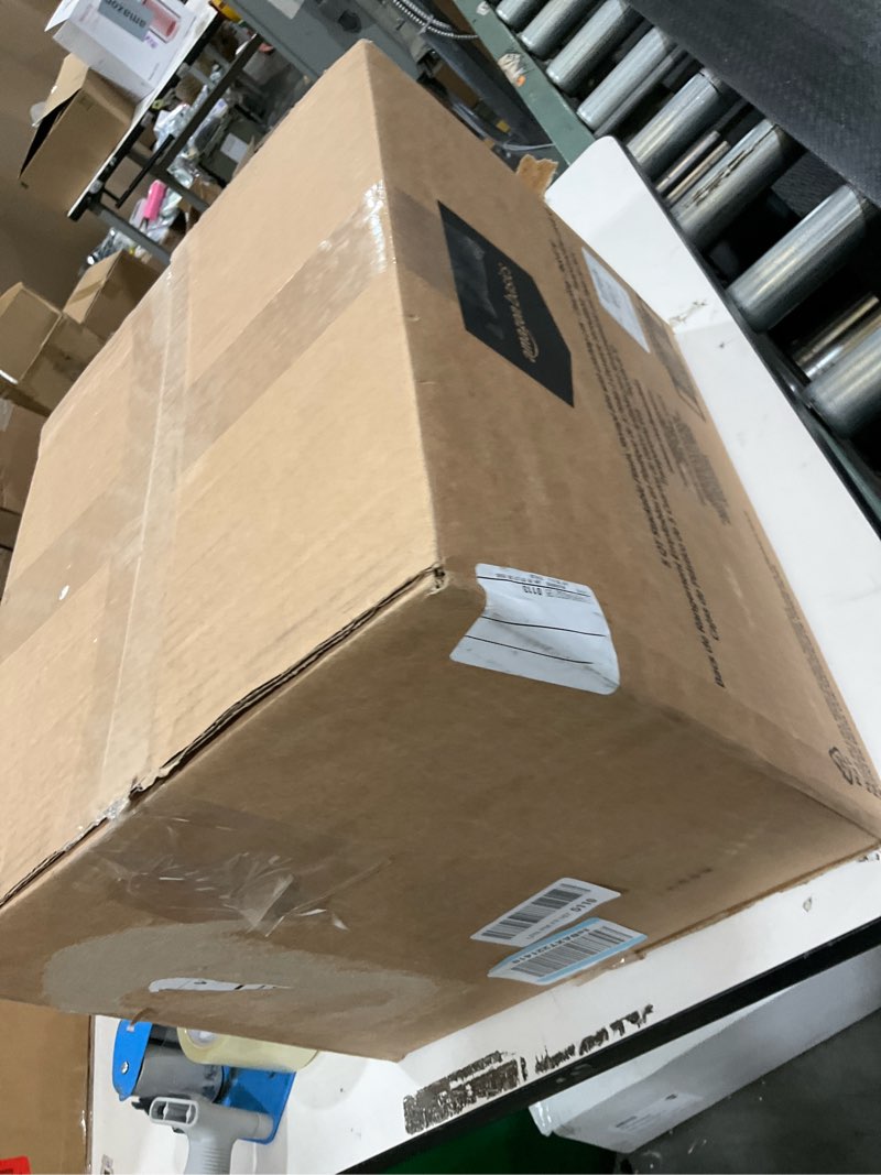 Condition photo showing As Is for Amazon Basics Plastic Storage Containers with Secure Latching Lids, Stackable Organization Bins for Organizing, Clear/Grey, 5 Quart, Set of 10 5 Qt. - 10 Pack