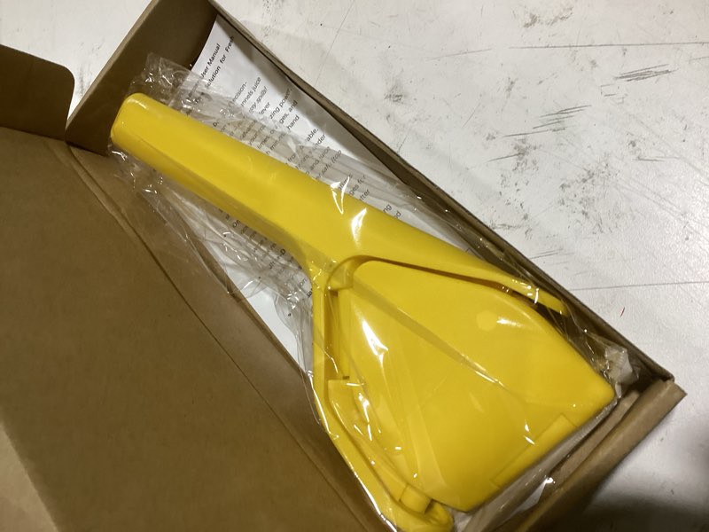 Condition photo showing Good Condition for manual lemon squeezer, hand lemon squeezer, durability and longevity, easy to use & dishwasher safe, lemon juicer, citrus juicer, lemon juicer squeezer to squeeze lemons, yellow, homeyventure