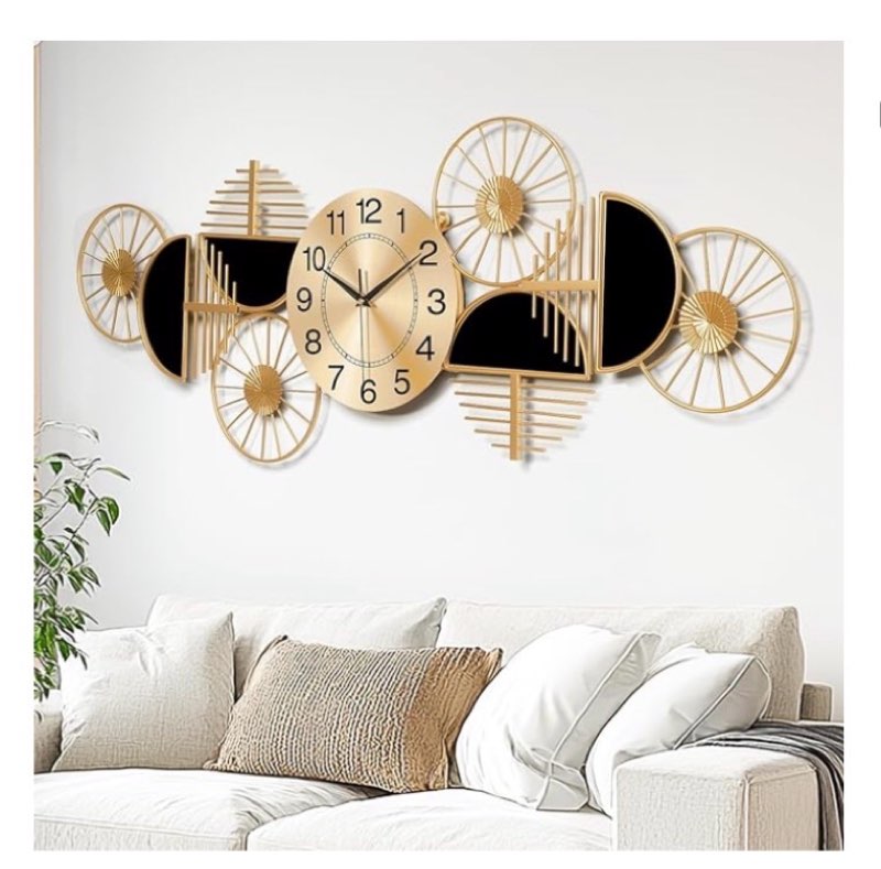 large wall clock,modern silent non-ticking metal wall art wall clocks battery operated, horizontal or vertical hanging clock for living room, kitchen, bedroom, or office wall decor (40")