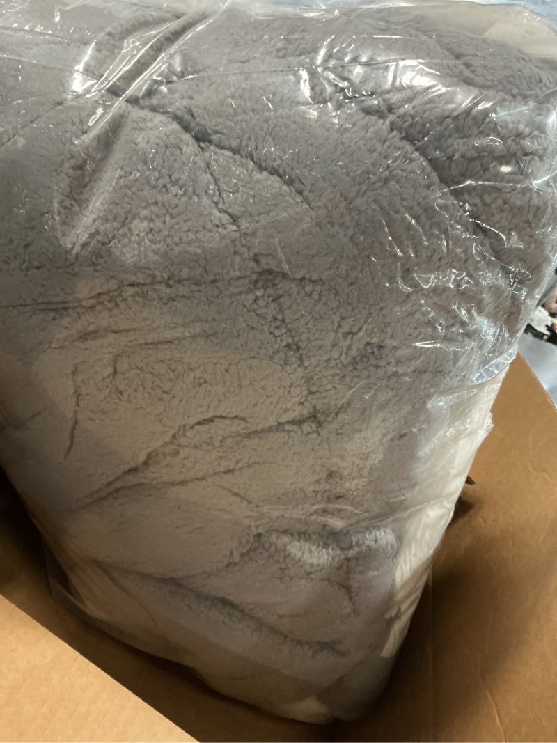 Condition photo showing As Is for Cymula Mattress Topper Full Size, Soft Sherpa Mattress Pad for Back Pain Sleeper Extra Thick Luxury Plush Mattress Cover, Pillow Top Futon Protector with 8-21" Deep Pocket, Grey Sherpa Gray Full