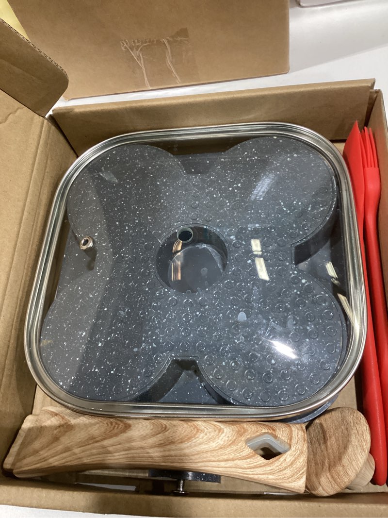 Condition photo showing Good Condition for 4-Cup Egg Pan, Premium Egg Pans Nonstick, Omelette Pan with Lid , Healthy Egg Frying Pan for Breakfast, Egg Sandwich, Hamburger, Pancake, Egg Skillet Suitable for Gas Stove & Induction Cookware