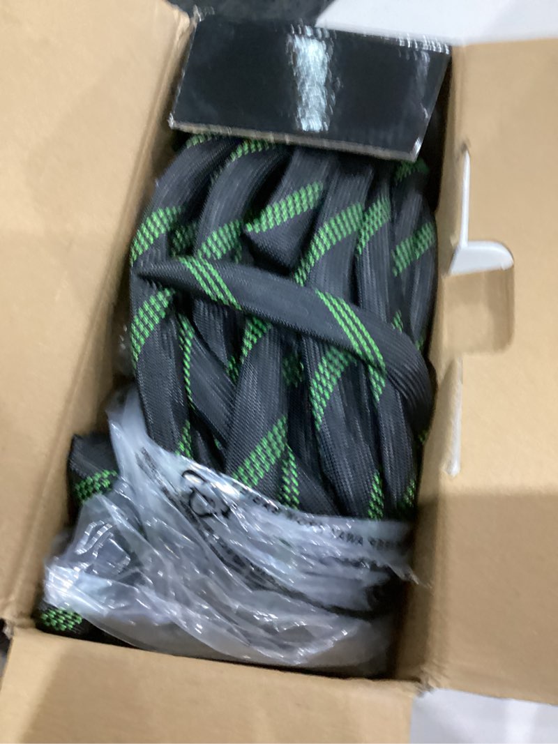 Condition photo showing As Is for FlexiSolve Non-Expandable Garden Hose 100 ft, Ultra Lightweight & Flexible Water Hose With 10-Pattern Spray Nozzle, Full Length Leak-Proof Design, High-Density Fabric & Shut-Off Valve, Hose Straps Green-Twill Pro 100FT