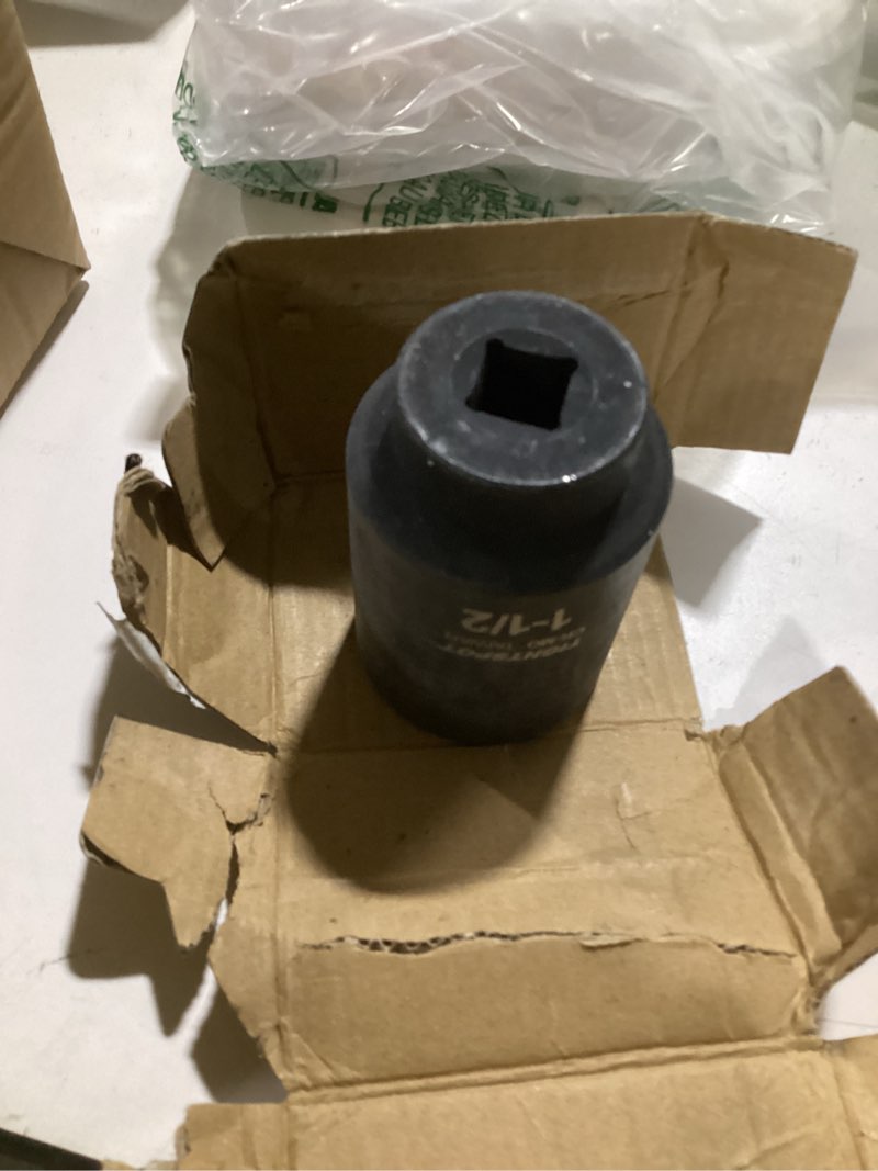 Condition photo showing Good Condition for tightspot 1/2 inch drive 1-1/2 inch deep impact socket with anti-rounding 6 point design, heat-treated crv steel deep 1/2" drive 1 1/2 inch - 6 point
