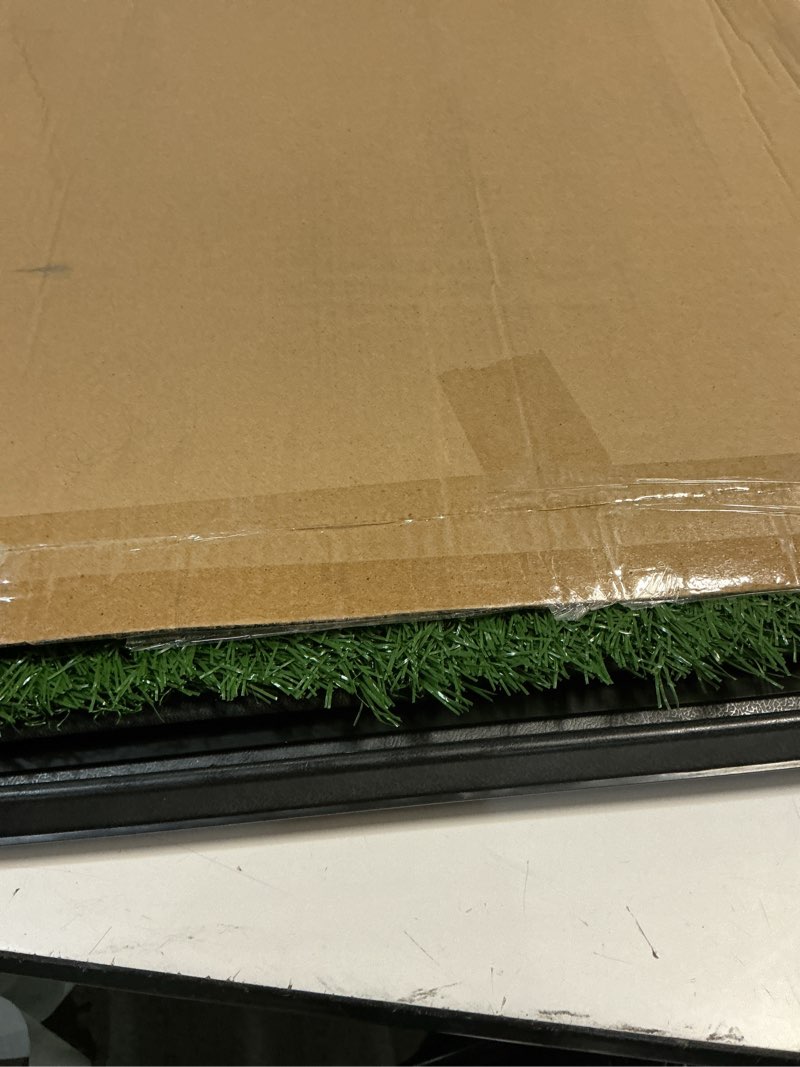 Condition photo showing As Is for Artificial Grass Puppy Pee Pad for Dogs and Small Pets - 20x30 Inch, Reusable 4-Layer Turf Pads for Dogs with Tray - Indoor and Outdoor Fake Grass Potty Pet Supplies by PETMAKER Large 4-Layer System
