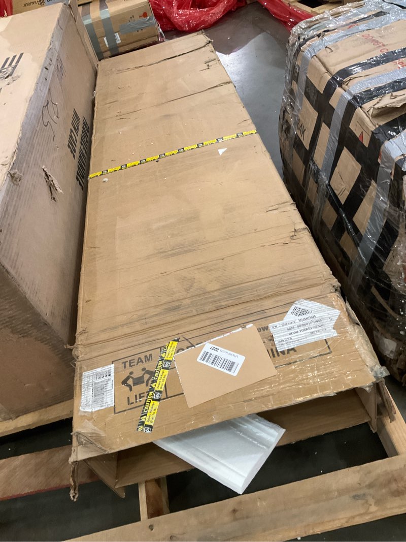 Condition photo showing As Is for Pure White 9-Drawer Chest of Drawers for Bedroom,Modern 9 Drawer Triple Dresser with Deep Drawers, Wide Storage Organizer Cabinet for Living Room, Hallway,Nursery and Closet Storage Bedroom