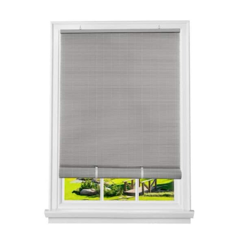 similar item ACHIM Solstice Grey Cordless Light Filtering Vinyl Roll-Up Blind with 1/4 in.