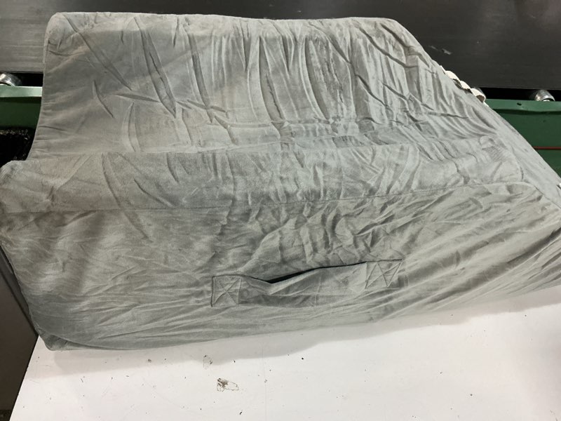 Condition photo showing As Is for leg elevation pillows, wedge pillow for after surgery, memory foam leg support adjustable, comfort care for back knee hip ankles pain, knee pillow for sleeping blood circulation grey