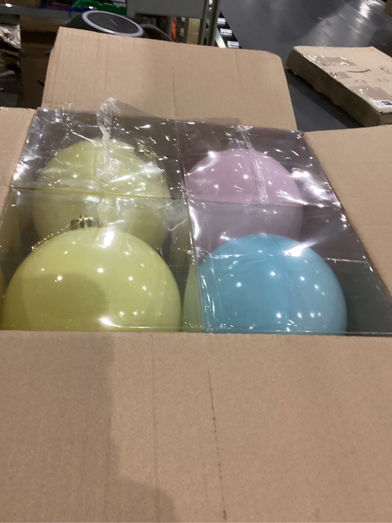 Condition photo showing Good Condition for 8 Pcs 6 Inch Valentine's Day Large Pastel Ball Ornaments Jumbo Pink Candy with Hanging String Shatterproof Balls Giant Oversized Glossy Plastic Balls with Windows Walls and Porches