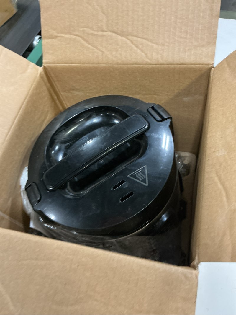 Condition photo showing As Is for hamilton beach digital programmable rice cooker & food steamer, with slow hard-boiled egg functions, egg/steam tray, small & compact, 6 cups cooked (3 uncooked), stainless steel (37524) stainless steel 6 cups cooked (3 uncooked)