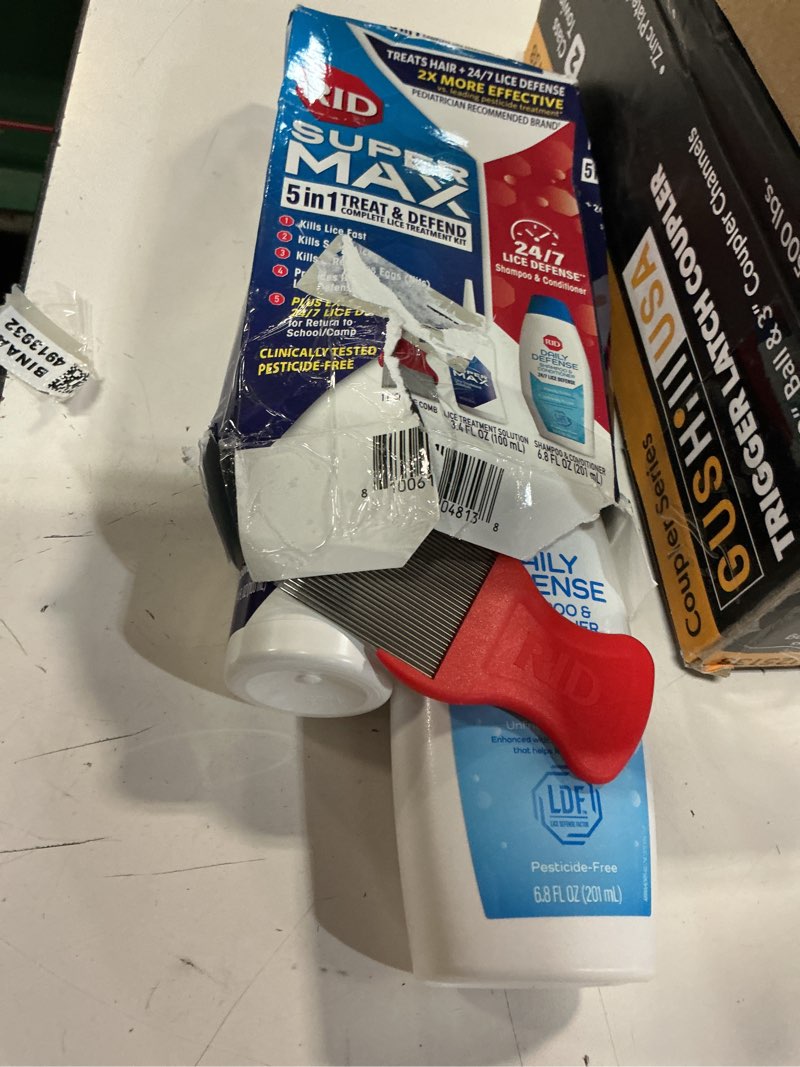 Condition photo showing Good Condition for rid super max 5-in-1 complete lice treatment kit, kills super lice & eggs + 24/7 defense, pesticide-free, includes daily shampoo & conditioner + nit removal comb treat & defend