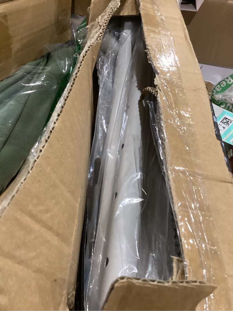 Condition photo showing As Is for Over The Door Hanger, Foldable Over The Door Drying Rack with 20"-32" Expandable Width, Space Saving Doors Clothes Hanger for Laundry, Bathroom, Apartment, Fits Doors up to 1-1/4”, Metal, White