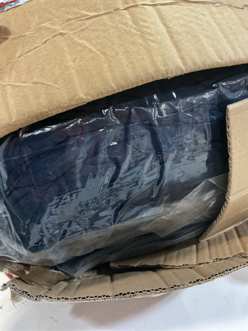 Condition photo showing Good Condition for hymokege navy blue oversized king comforter set seersucker 7 pieces, all season luxury bed in a bag for bedroom, bedding set with comforter, sheets, pillowcases & shams oversized king(120"x 98") navy blue