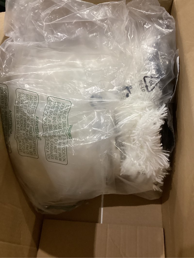 Condition photo showing Good Condition for Wemore Shaggy Long Fur Faux Fur Weighted Blanket, Cozy and Fluffy Plush Sherpa Long Hair Blanket for Adult 15lbs, Fluffy Fuzzy Sherpa Reverse Heavy Blankets for Bed, Couch, Cream White, 48 x 72 Inches Cream 48" x 72" 15lbs