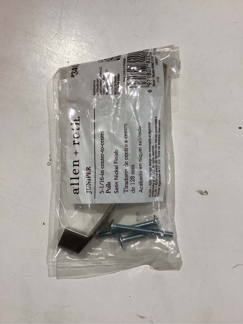 Condition photo showing Good Condition for allen + roth Juniper 5-in , 128mm Center to Center Satin nickel Arch Handle Drawer Pull