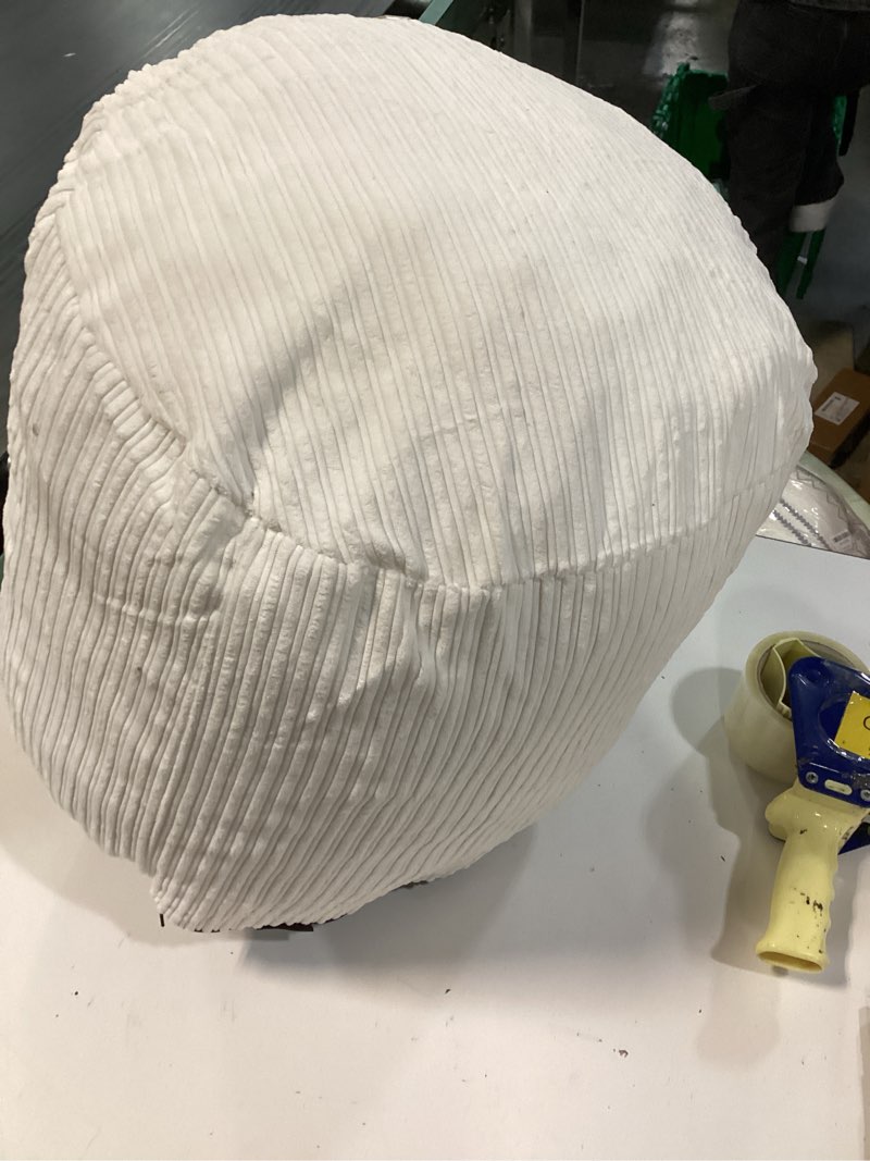Condition photo showing Good Condition for small pouf ottoman foot rest footstool and ottomans small for couch foot stools for living room boho couch ottomans white beige pouf ottoman 20x15 foot rest poufs footstool beige 20"d x 20"w x 15"h