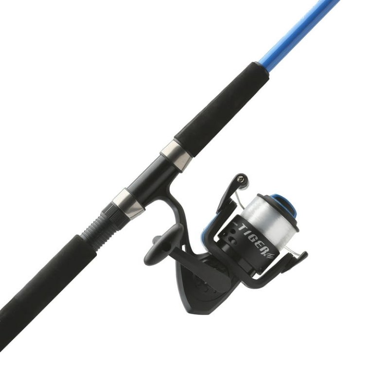 shakespeare tiger spinning fishing combo, 7' medium rod, 5000 size reel