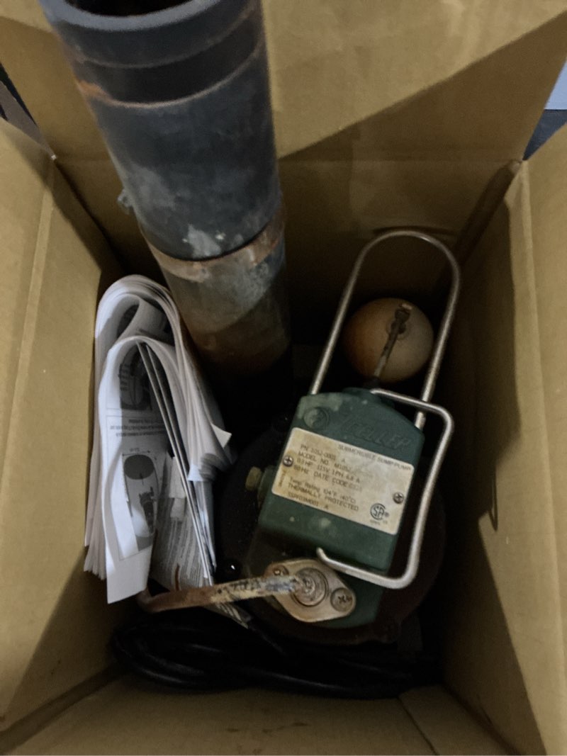 Condition photo showing As Is for zoeller 0.33-hp 115-volt cast iron submersible sump pump