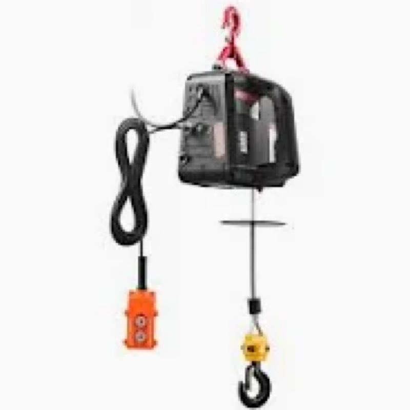 vevor 2-in-1 electric hoist winch, 1100 lbs capacity, 1500w portable power winch crane, 25 ft liftin