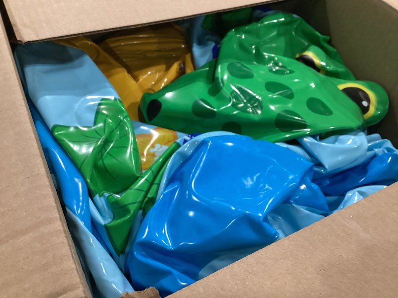 Condition photo showing Good Condition for intex 96" x 78" x 28" inflatable jungle adventure play center spray kiddie pool - backyard kids water slide, outdoor blow-up splash pad for toddlers blue 96" x 78" x 28"