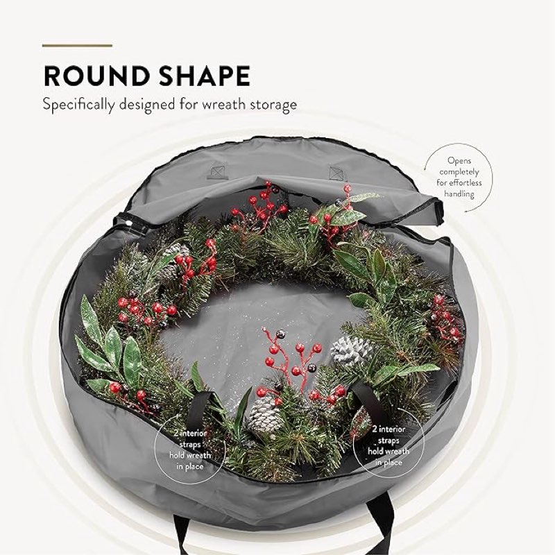 zober 2 pack oxford christmas wreath storage container 36 inch - wreath bag for artificial wreaths b