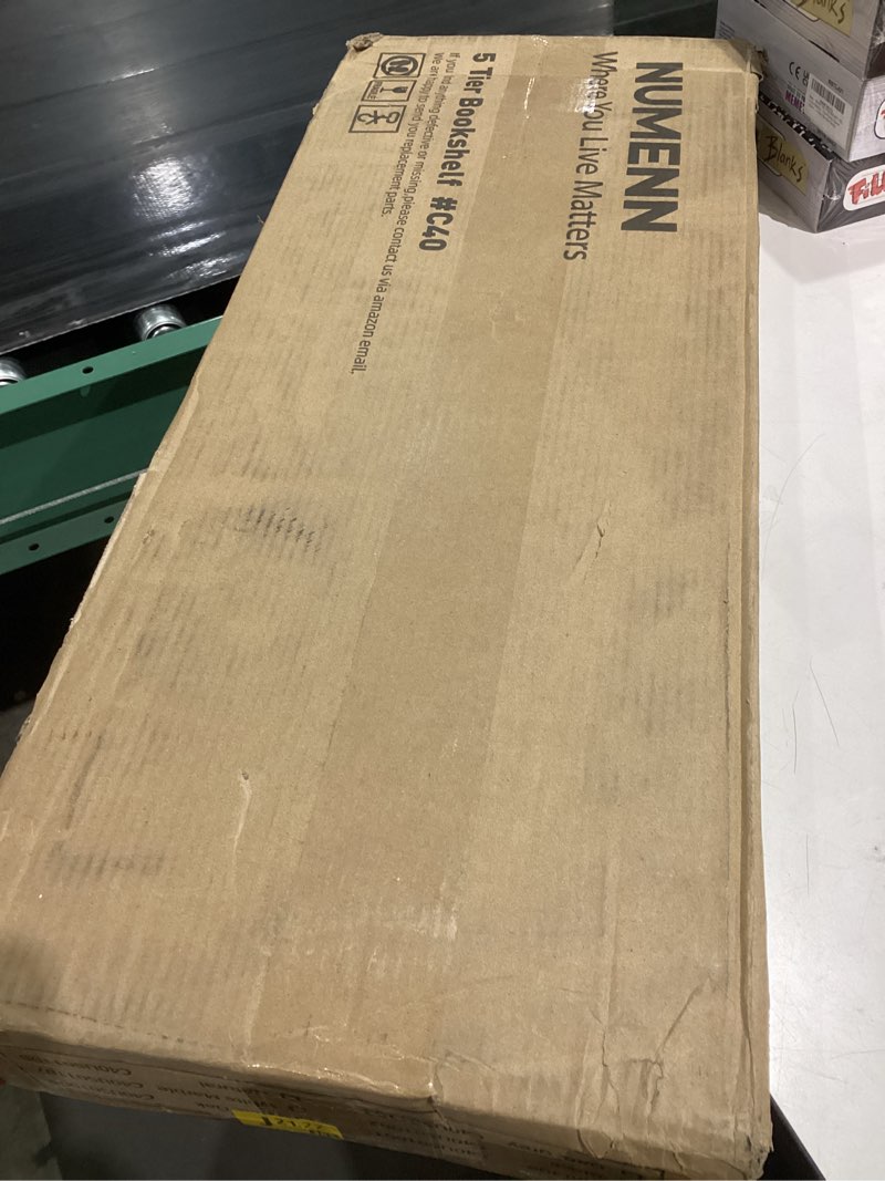 Condition photo showing Good Condition for NUMENN Bookshelf, 5 Tier Bookshelves, Home Office Bookcase Shelf Storage Organizer, Free Standing Storage Shelving Unit for Bedroom, Living Room and Home Office, Vintage 5 Tier(wide) Vintage