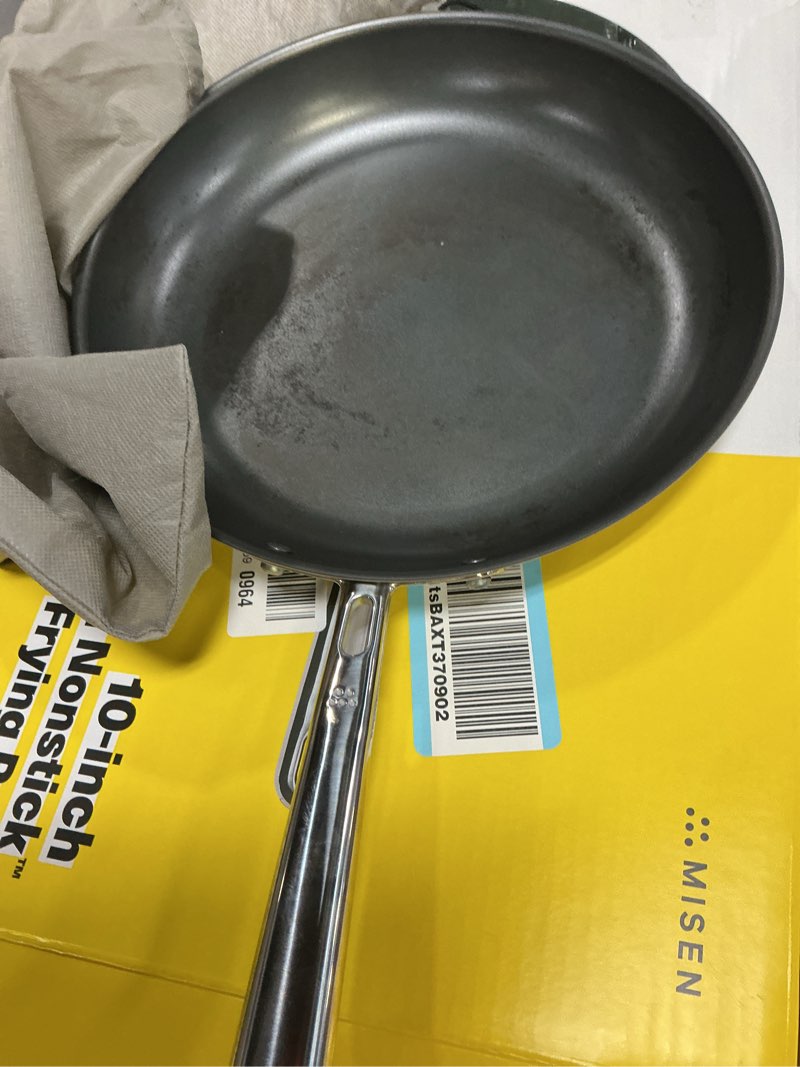 Condition photo showing As Is for misen carbon nonstick™ frying pan – carbon steel pan, naturally nonstick no-coating surface, ultra-durable & oven-safe, induction & gas compatible - 10 inch