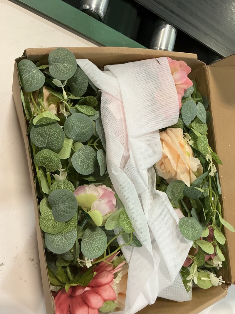 Condition photo showing Good Condition for ling's moment 2pcs dusty rose arch flowers artificial floral swags wedding centerpieces faux flower garland greenery arrangements for engagement party sweetheart table decor welcome signs wall pk-dusty rose & cream