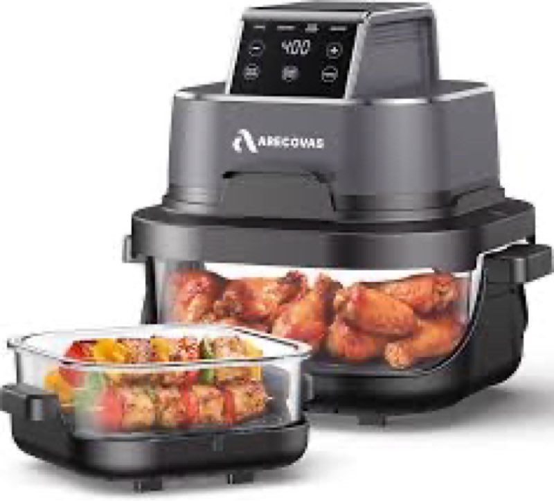 Portable glass air fryer