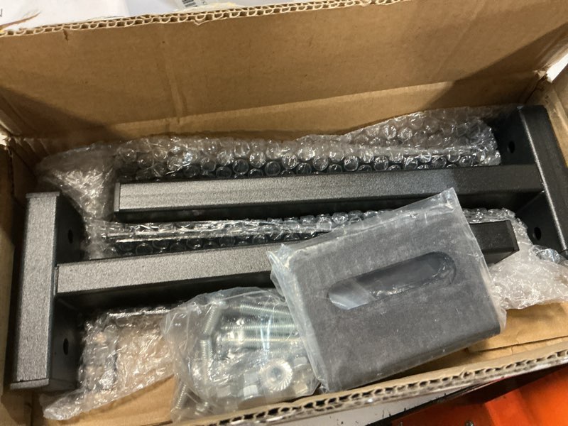 Condition photo showing Good Condition for 2 pack adjustable headboard brackets for bed base, universal metal headboard brackets kit for bed frame, black footboard extension kit compatible with twin full queen king bed