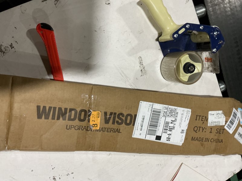 Condition photo showing Good Condition for Window Visors Rain Guards for 2019-2025 Dodge Ram 1500 Crew Cab (New Body Style), Out-Channel Window Vent Wind Deflectors Visors Shades for 19-25 Ram 1500 Full-Size Cab 2019-2025 Ram 1500 crew cab