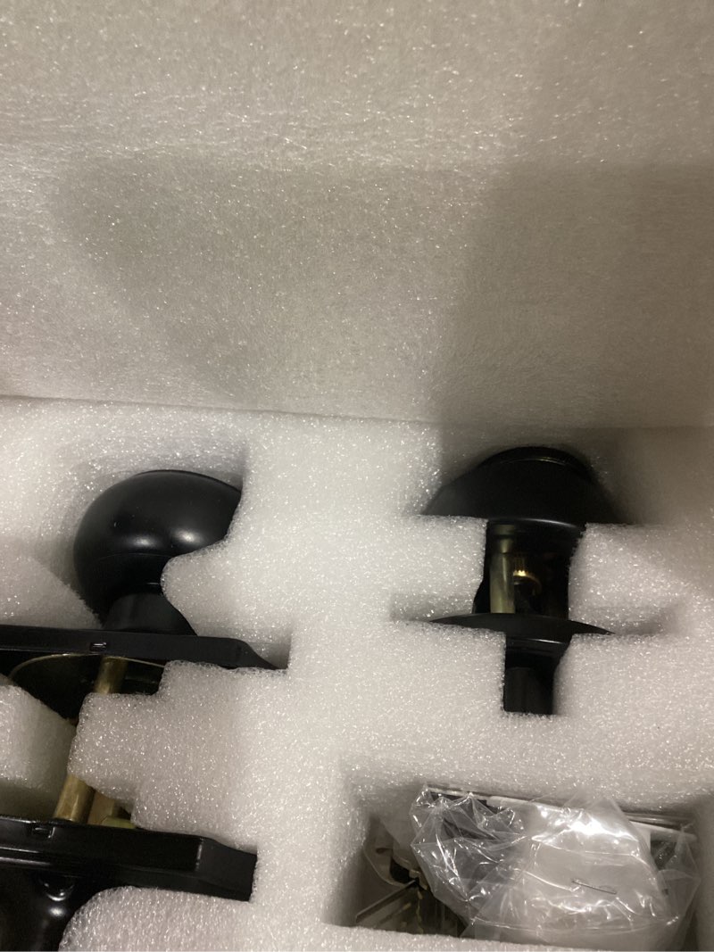 Condition photo showing Good Condition for haidms exterior deadbolt and keyed entry bronze door knob set, keyed-different entry front door knobs, deadbolt oil rubbed bronze doorknob with lock and key(3 pack) 3 pack entry+deadbolt oil rubbed bronze