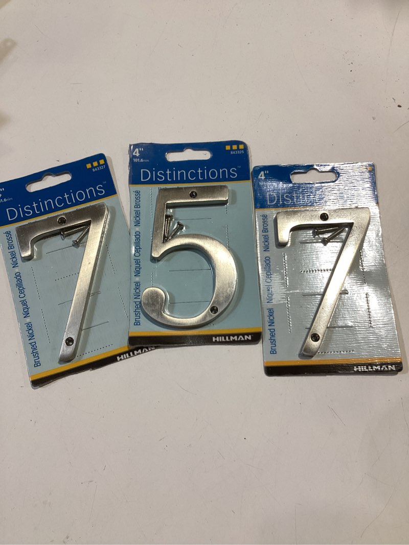 Condition photo showing Good Condition for 4” hillman numbers. two 7s and one 5