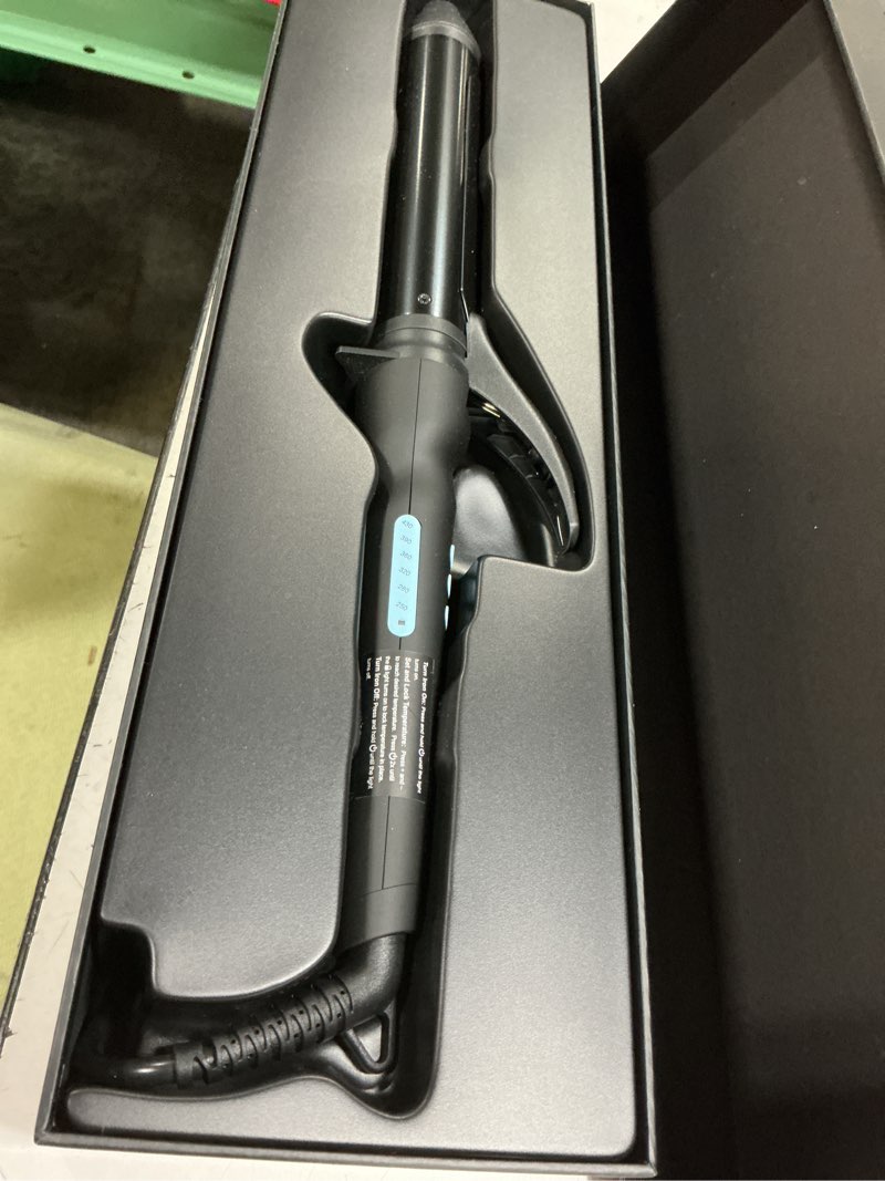 Condition photo showing Good Condition for bio ionic long barrel curling iron with moisture heat technology & nanoionic mx versatile curling wand - multiple barrel sizes for tight, classic, loose & soft curls 1.5 inch (soft curls) black