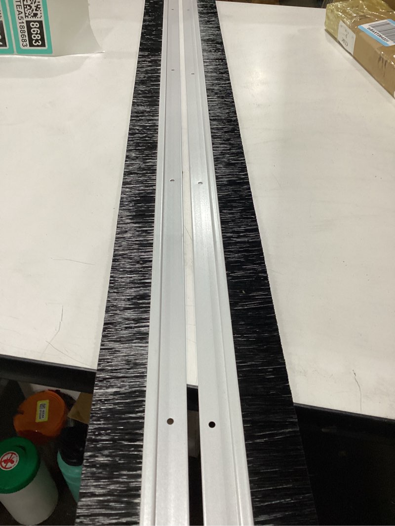Condition photo showing New/Like New for frienda 2 set door brush bottom sweep brush weather stripping aluminum door seal with screws for gaps up to 1 inch, for home, commercial gate, fill gaps dust, debris (1.5 x 36 inch,white) 1.5 x 36 inch white 2