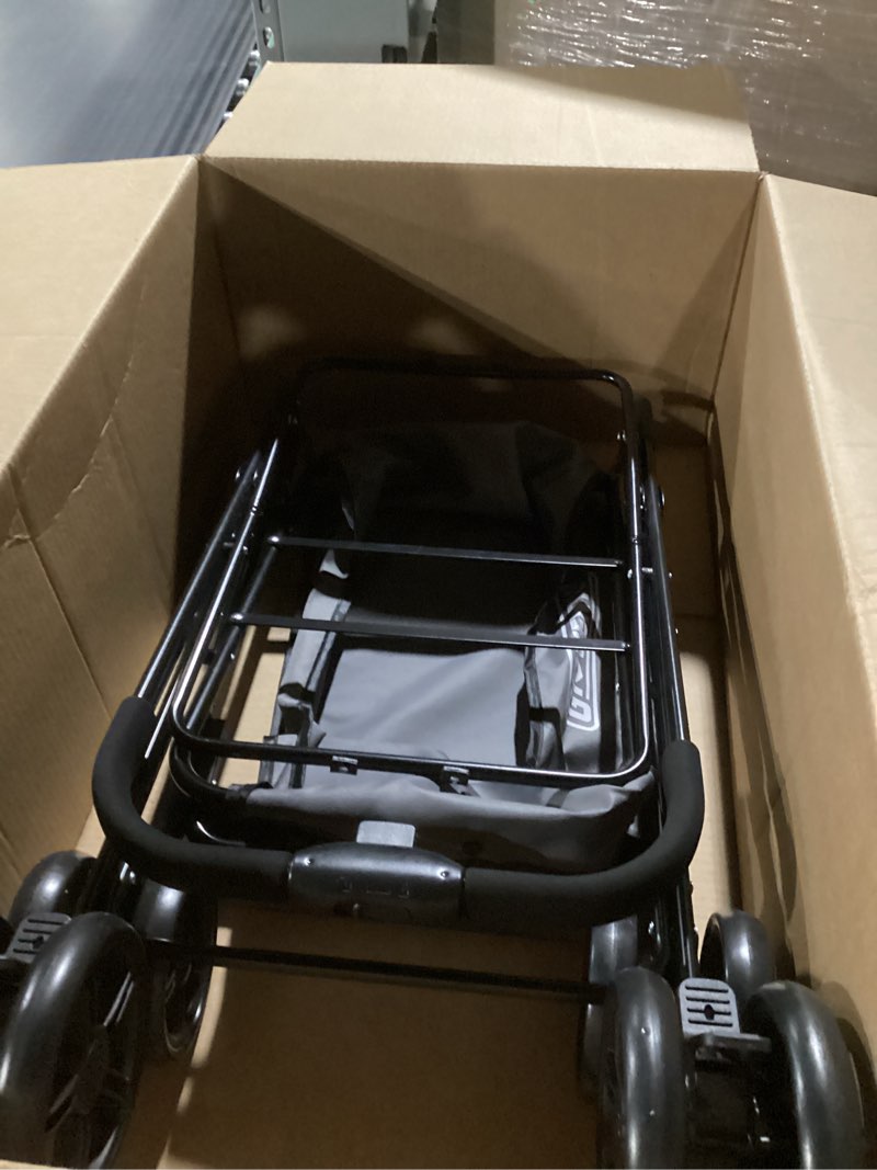 Condition photo showing As Is for  Folding Shopping Cart with Wheels, 80lbs Multi Use Grocery Carts with 360° Wheels & Removable Tote Bag, Multifunctional Portable Personal Shopping Carts for Groceries, Black