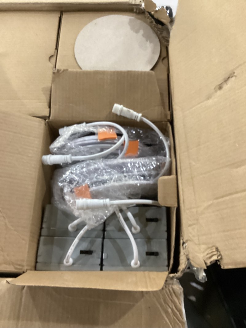 Condition photo showing As Is for Amico 24 Pack 4 Inch 5CCT Ultra-Thin LED Recessed Ceiling Light with Junction Box, 2700K/3000K/3500K/4000K/5000K Selectable, 10W Eqv 60W, Dimmable Can Light, 800LM High Brightness Downlight - ETL&FCC White 4 Inch