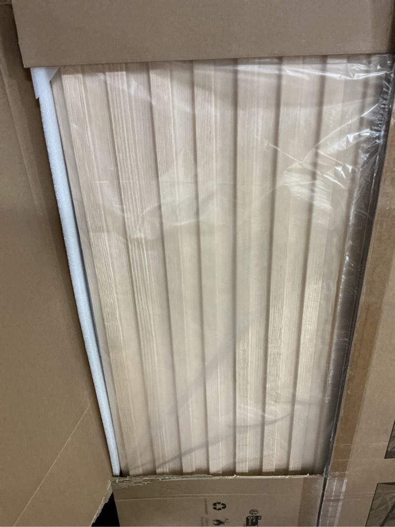 Condition photo showing New/Like New for art3d 6-pack slat design 3d wall panels for interior wall decor, 2x4 ft pvc decorative drop ceiling tiles - oak, 24 x 48in. 24 x 48in. oblong - oak 6