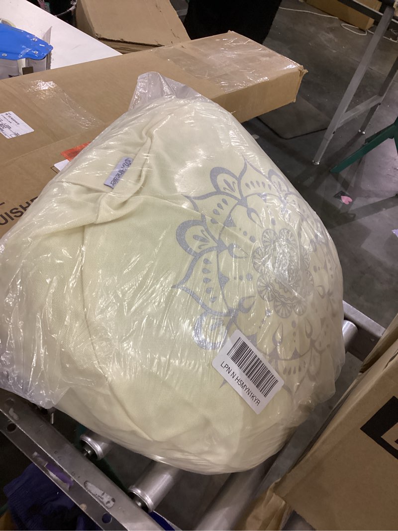 Condition photo showing New/Like New for Hihealer Meditation Cushion, Traditional Tibetan Meditation Pillow Velvet Cover - Large Floor Cushion Seating for Adults - Yoga Buckwheat Bolster for Women?Moms Calmly Grey & White