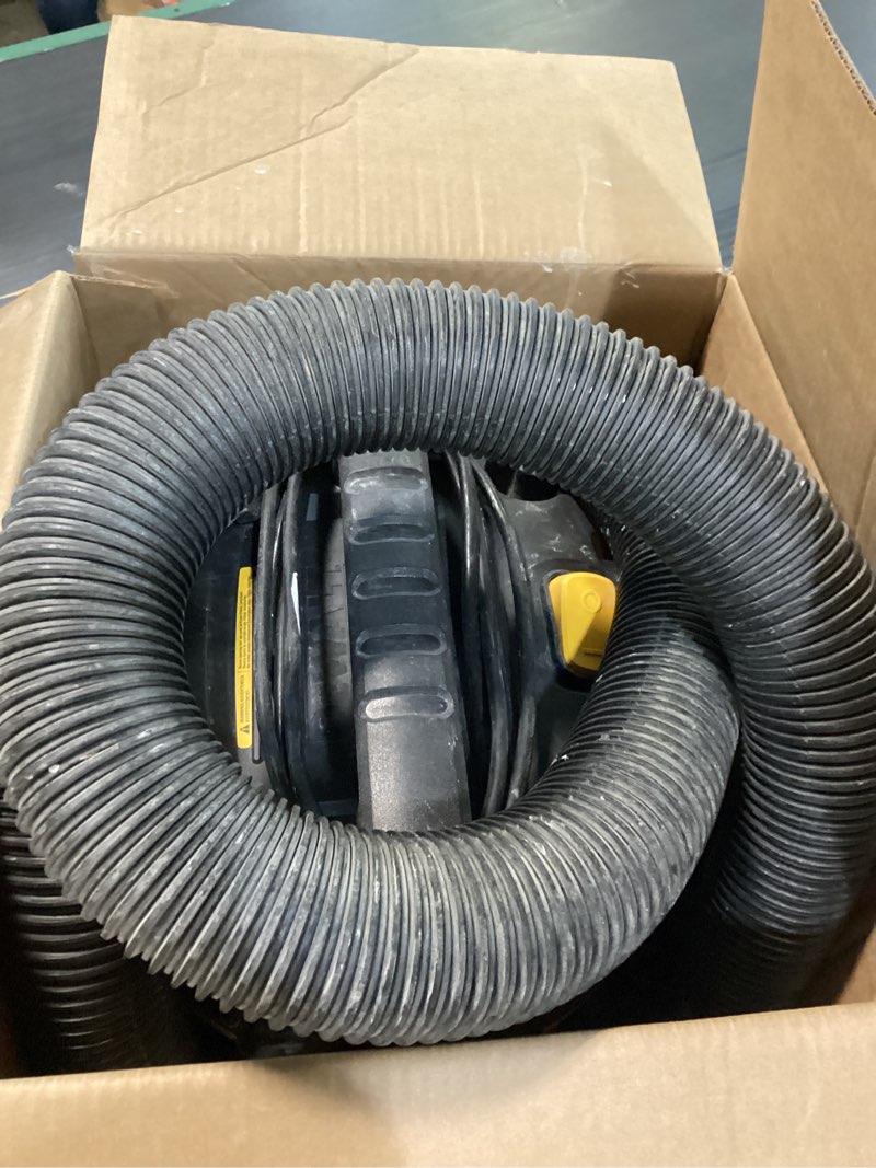 Condition photo showing As Is for dewalt stealthsonic quiet 6-gallons 4-hp corded wet/dry shop vacuum with accessories included