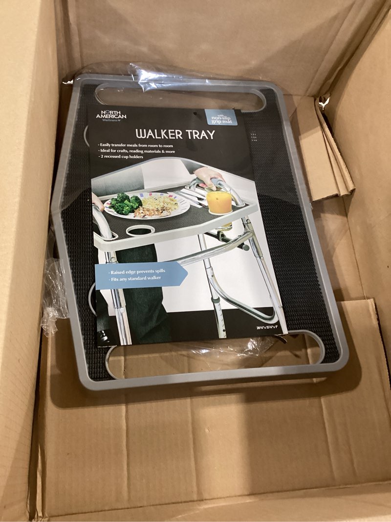 north american health +wellness walker tray, gray, 1 count (pack of 1)