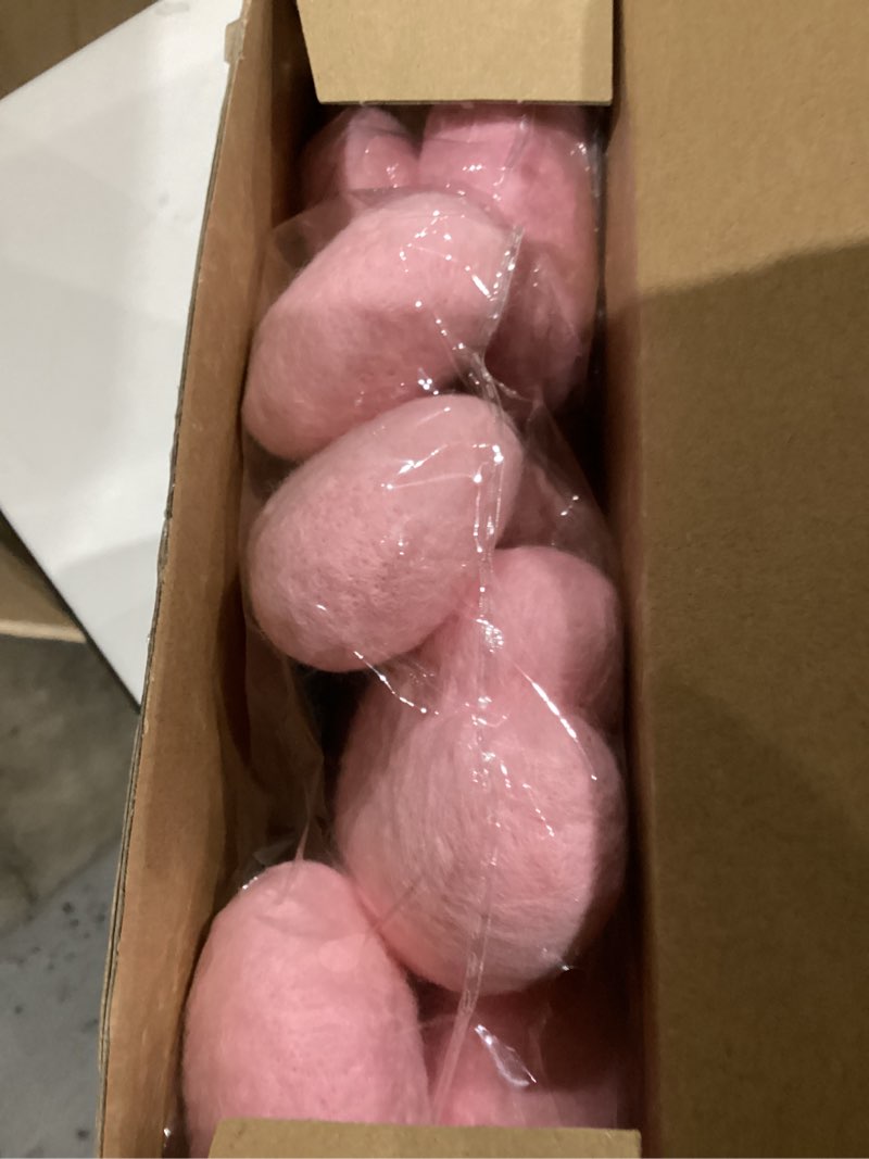 Condition photo showing As Is for Geosar 24 Pcs Valentines Day Vase Filler Felt Heart Bowl Filler for Crafts Heart Shape Vase Fillers Pom Pom Balls Ornaments for DIY Crafts Home Valentines Decor(2.4inch,3.1inch,Pink) Pink 2.4inch,3.1inch