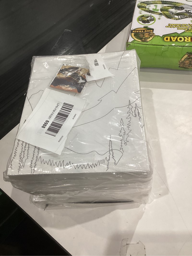 Condition photo showing New/Like New for Sherr 12 Pcs Pre Drawn Canvas Pre Printed Canvas Set for Adults Cute Printed to Paint Set Theme Painting for Valentine's Day Party Favor(Mountain Lake,8 x 10 Inch) Mountain Lake 8 x 10 Inch