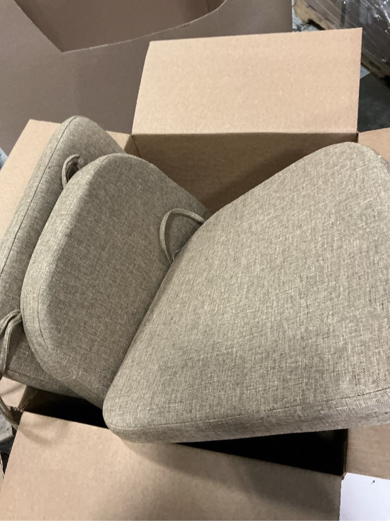 Condition photo showing Good Condition for elfjoy chair cushions for dining chairs kitchen chair cushions u shape non slip chair pads set of 4 seat cushions with ties indoor 16.7" x 16" beige beige 16.7x16 inch