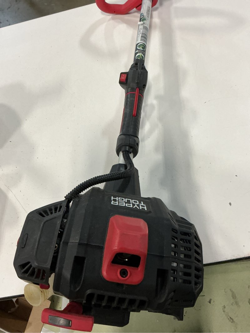Condition photo showing As Is for hyper tough 26cc 2 cycle gas powered 18" straight shaft string trimmer